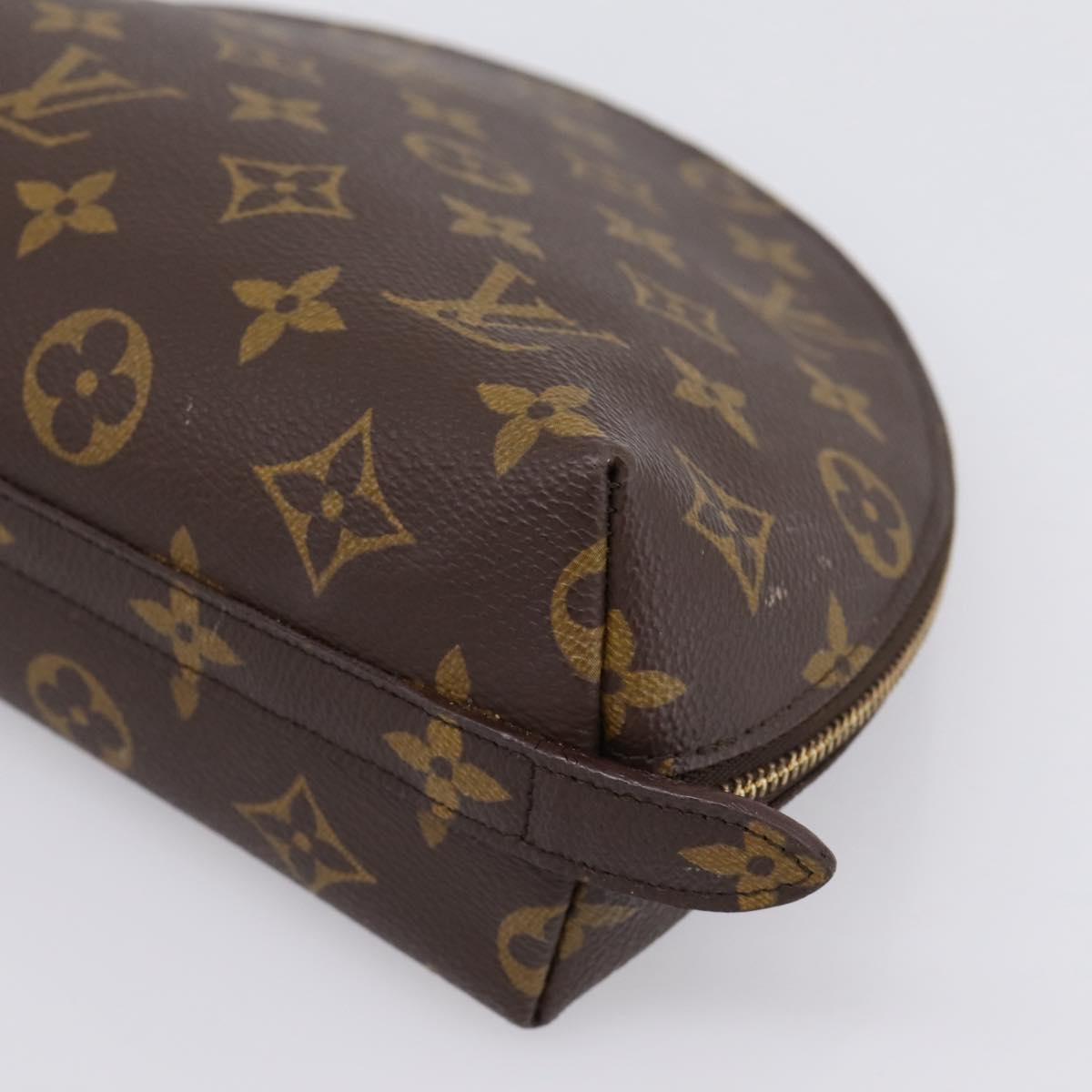 LOUIS VUITTON Monogram Trousse Demi Ronde Cosmetic Pouch M47520 LV Auth ka5753