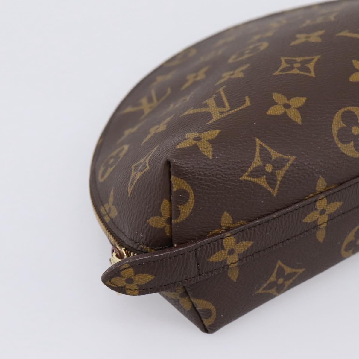 LOUIS VUITTON Monogram Trousse Demi Ronde Cosmetic Pouch M47520 LV Auth ka5753
