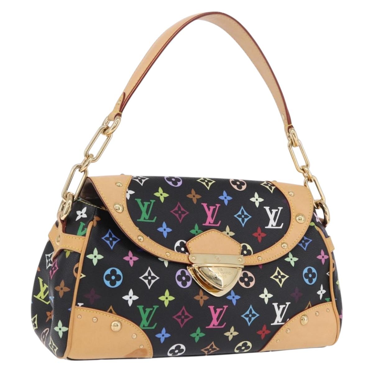LOUIS VUITTON Monogram Multicolor Beverly MM Bag Black M40204 LV Auth ka5760SV