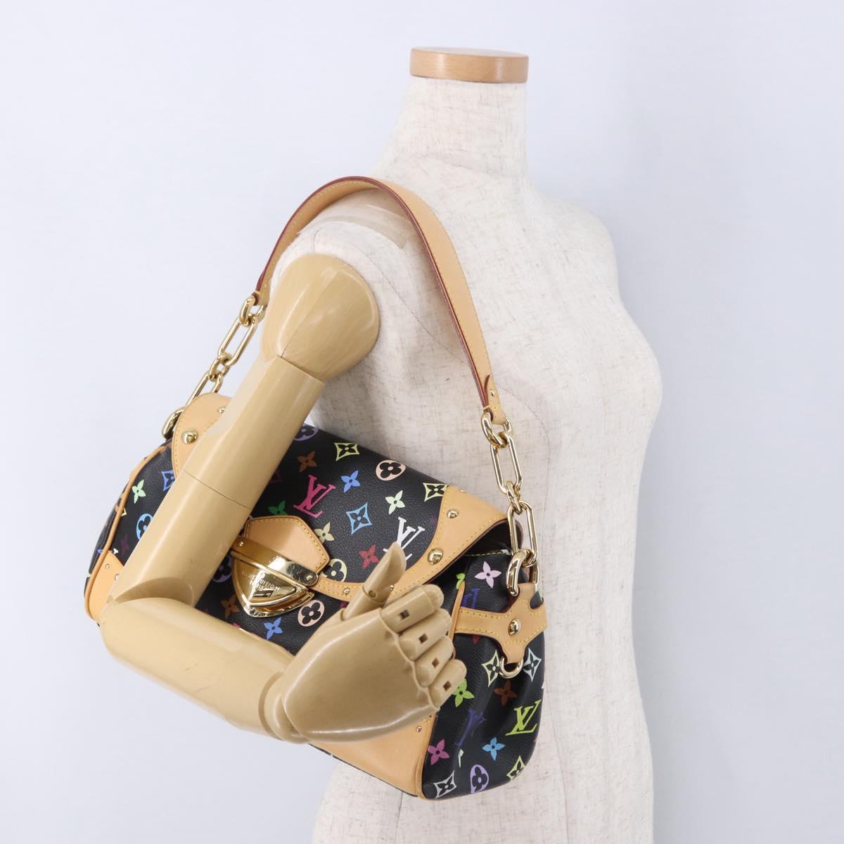 LOUIS VUITTON Monogram Multicolor Beverly MM Bag Black M40204 LV Auth ka5760SV