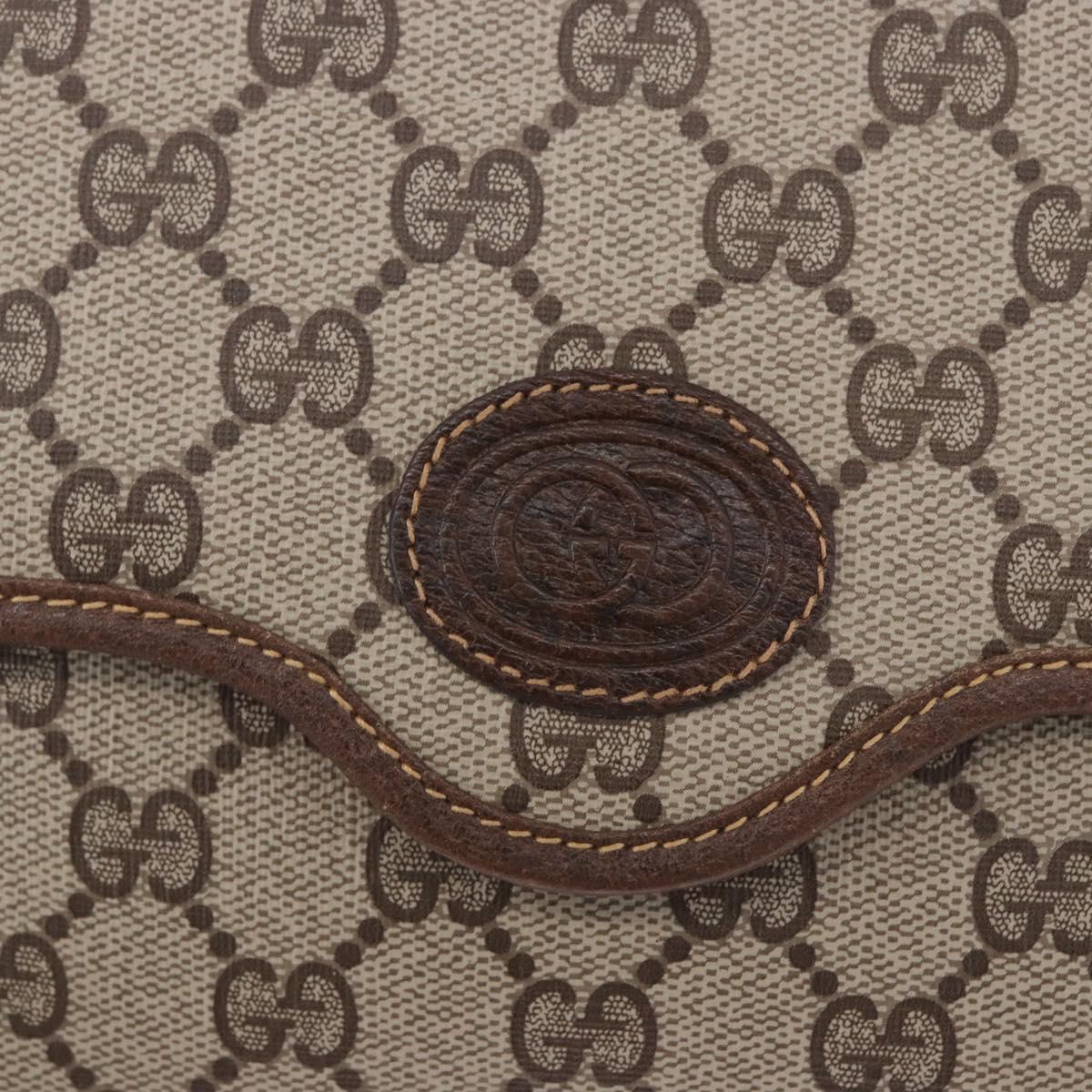 GUCCI GG Supreme Shoulder Bag PVC Beige Gold Auth ka5761