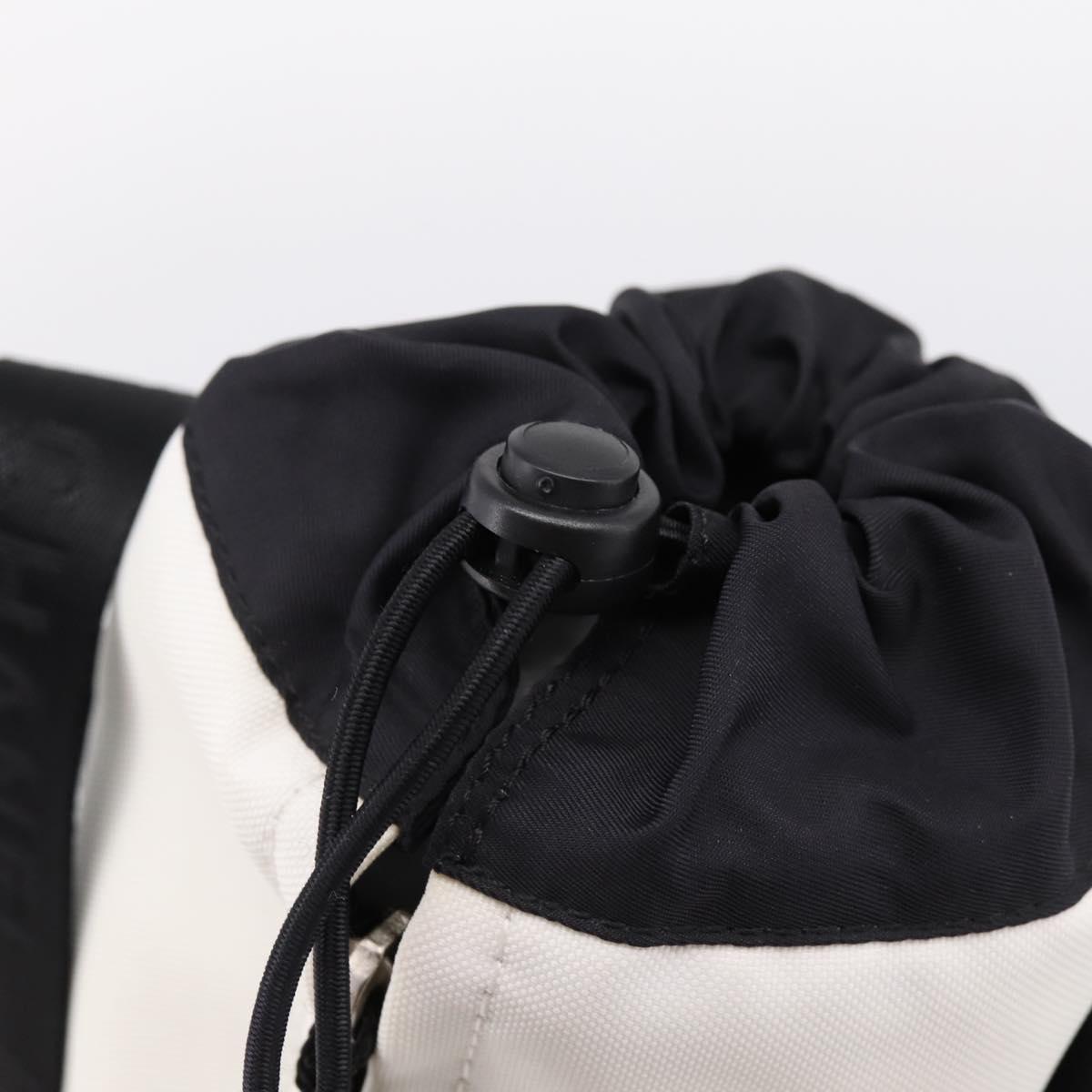 CHANEL Sports Drink Holder Nylon White Black CC Auth ka5764A