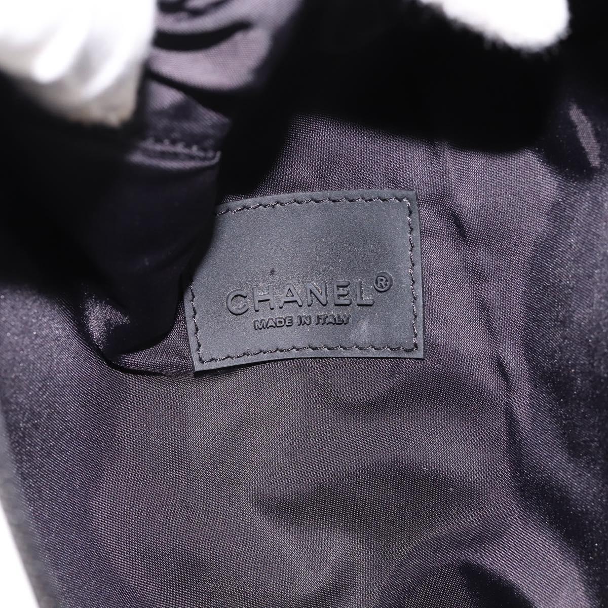 CHANEL Sports Drink Holder Nylon White Black CC Auth ka5764A