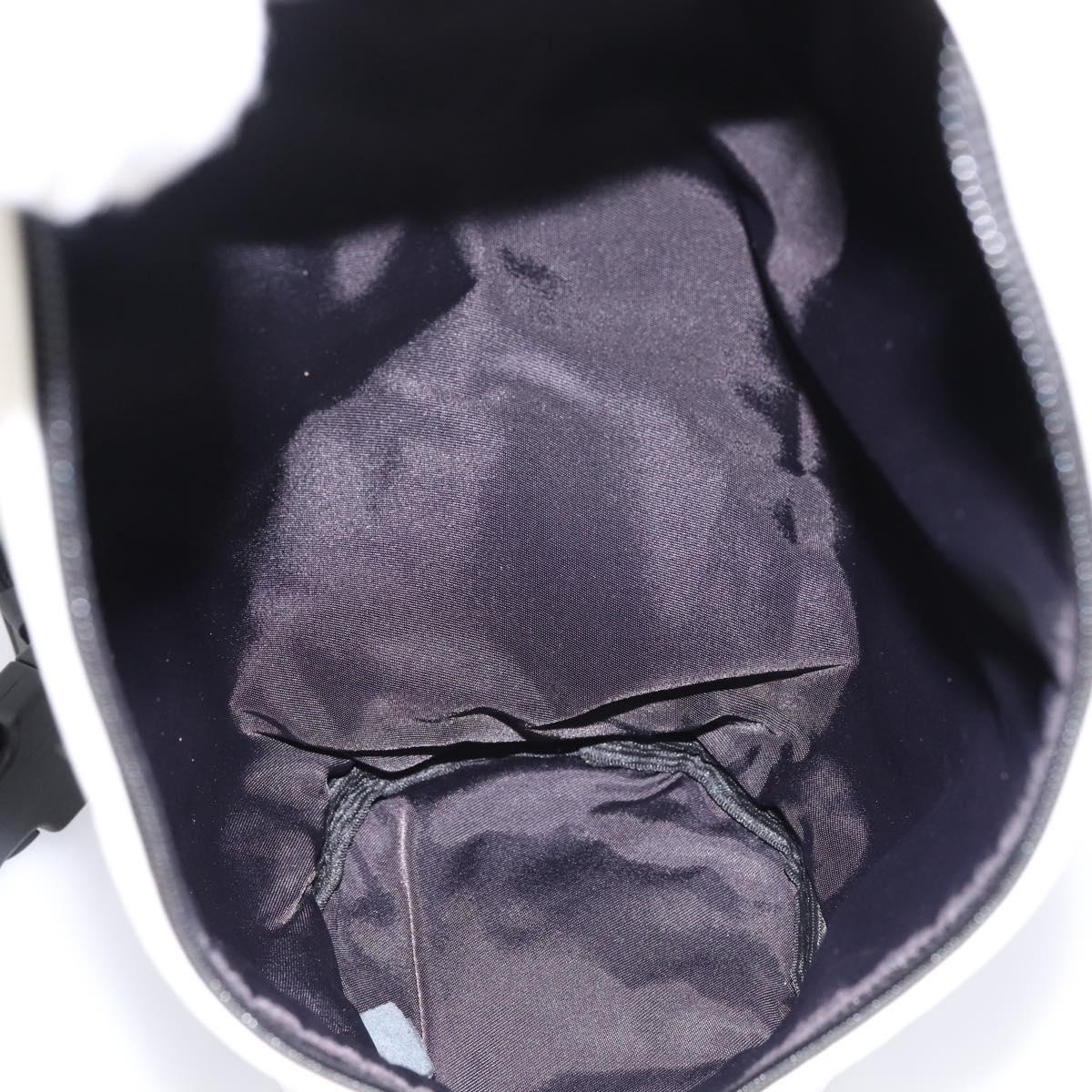 CHANEL Sports Drink Holder Nylon White Black CC Auth ka5764A