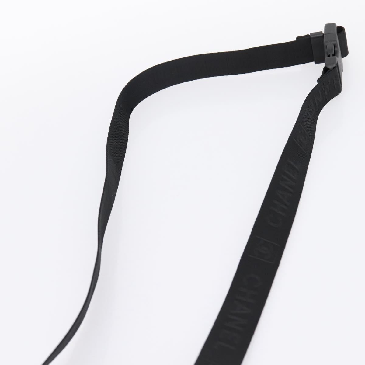 CHANEL Sports Drink Holder Nylon White Black CC Auth ka5764A