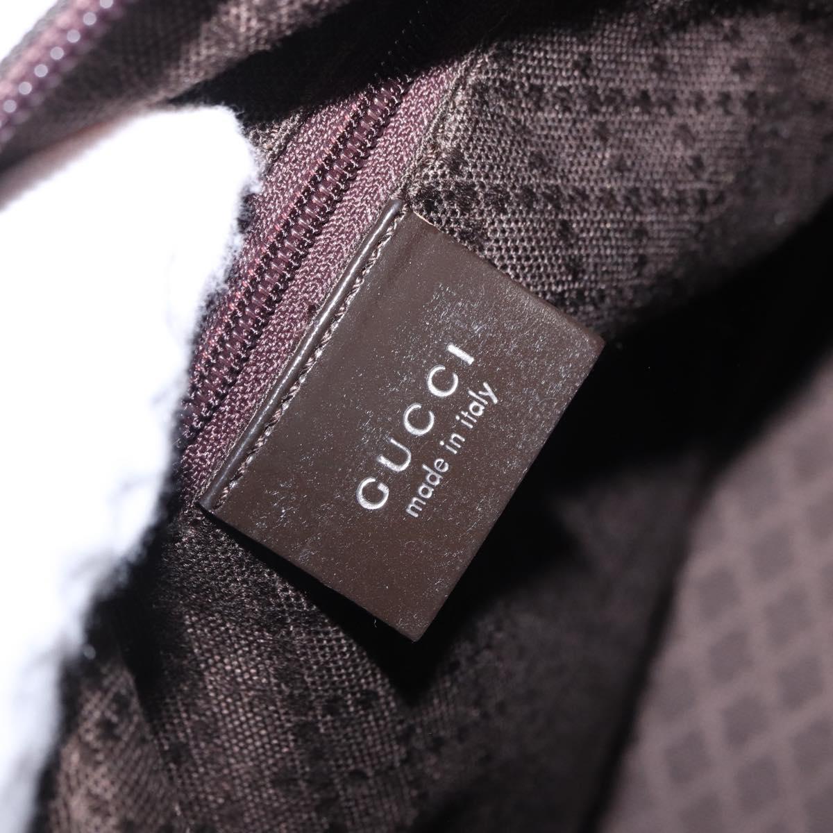 GUCCI Bamboo Hand Bag Nylon Khaki Silver 000 0509 Auth ka5767