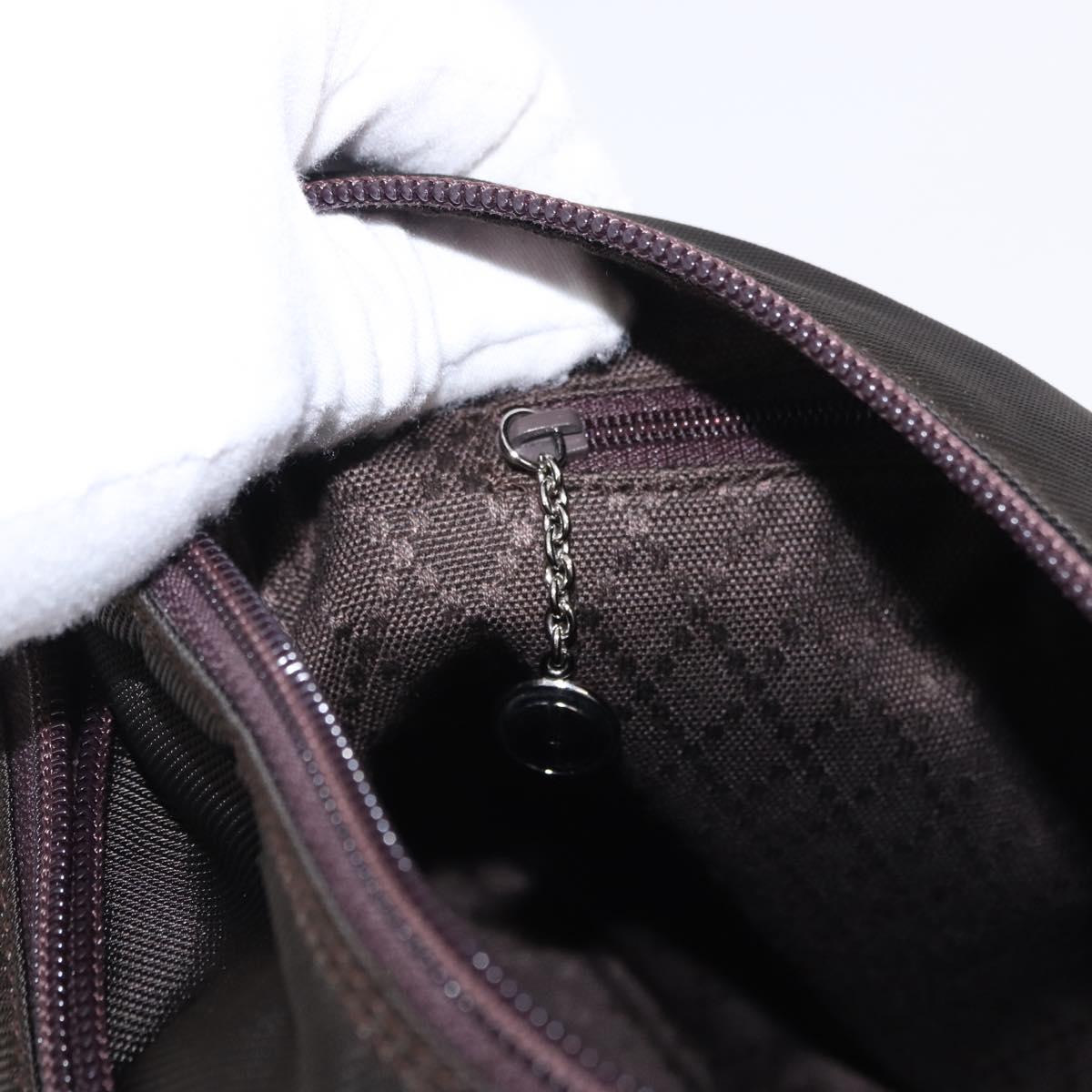 GUCCI Bamboo Hand Bag Nylon Khaki Silver 000 0509 Auth ka5767