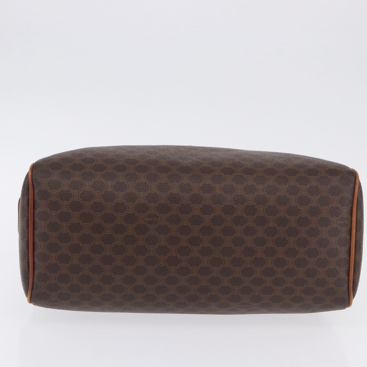 CELINE Macadam Canvas Hand Bag PVC Leather Brown Gold Auth ka5768A