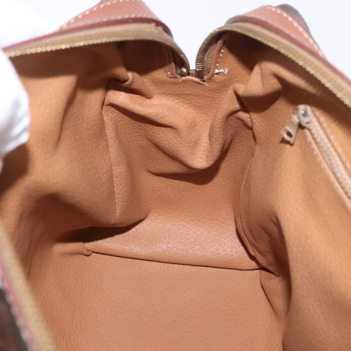 CELINE Macadam Canvas Hand Bag PVC Leather Brown Gold Auth ka5768A