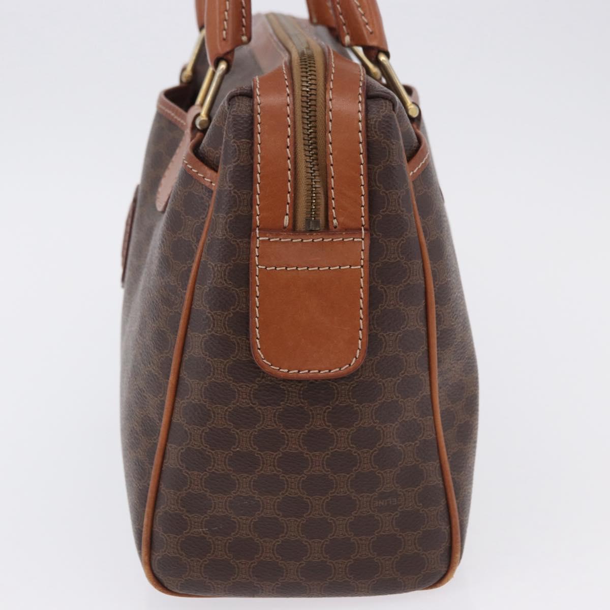 CELINE Macadam Canvas Hand Bag PVC Leather Brown Gold Auth ka5768A