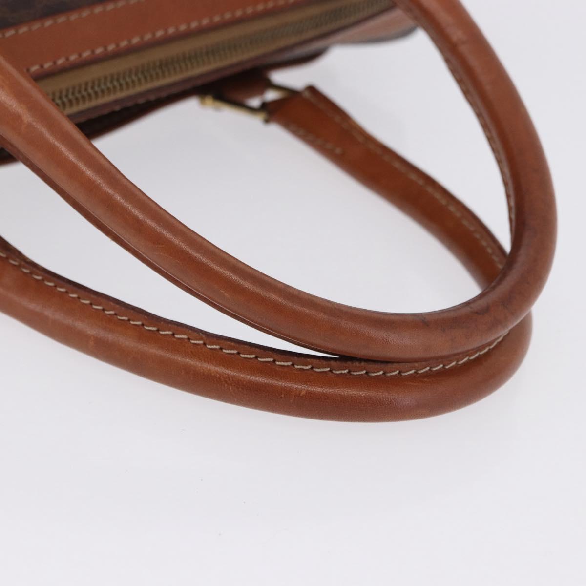 CELINE Macadam Canvas Hand Bag PVC Leather Brown Gold Auth ka5768A
