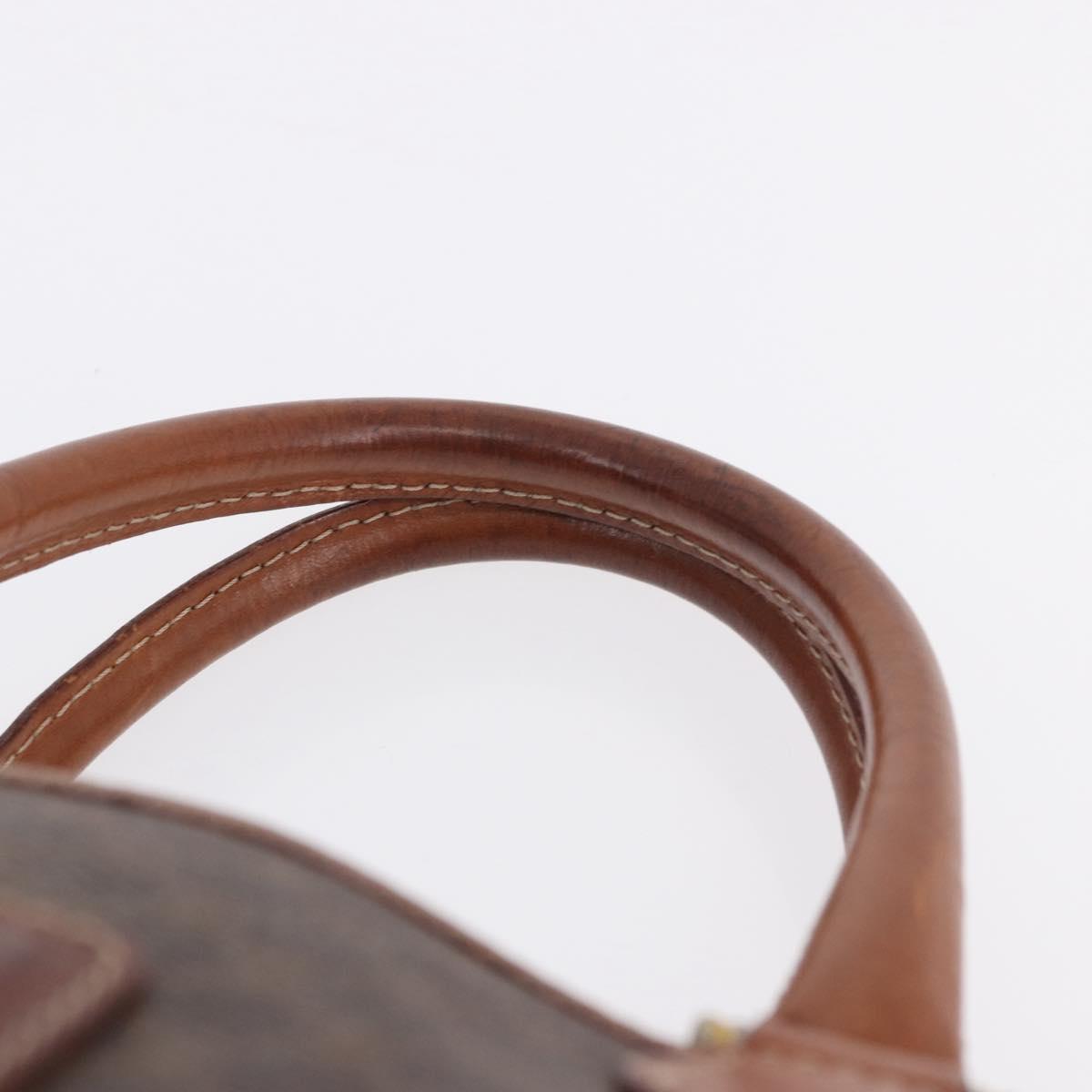 CELINE Macadam Canvas Hand Bag PVC Leather Brown Gold Auth ka5768A
