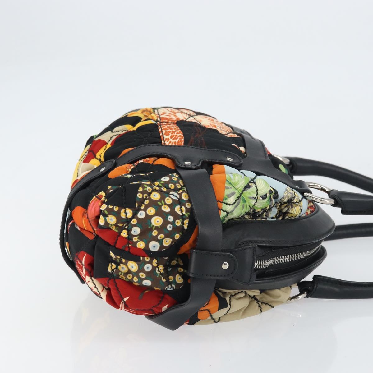 Salvatore Ferragamo Hand Bag Nylon Black Silver Auth ka577