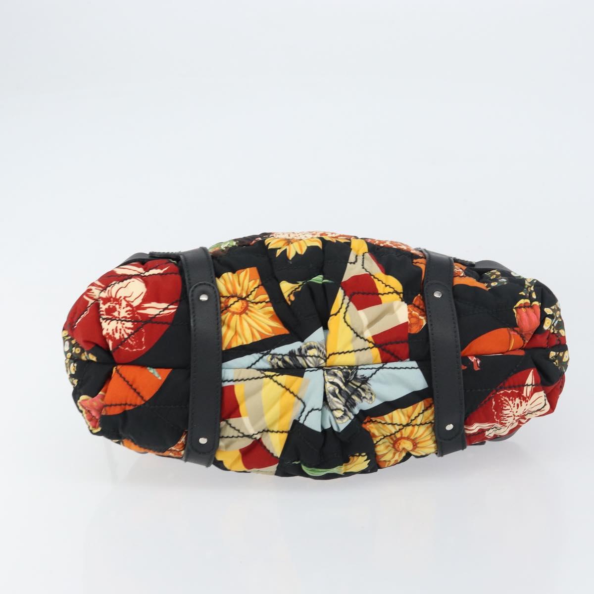 Salvatore Ferragamo Hand Bag Nylon Black Silver Auth ka577