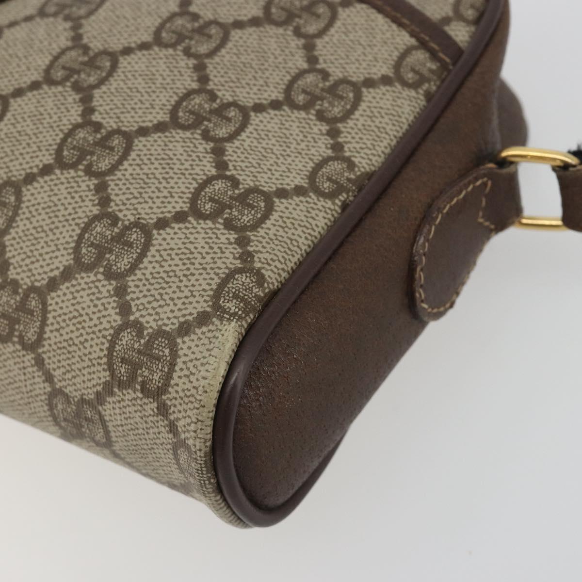 GUCCI GG Supreme Web Sherry Line Bag PVC Beige Gold 116 02 089 Auth ka5771