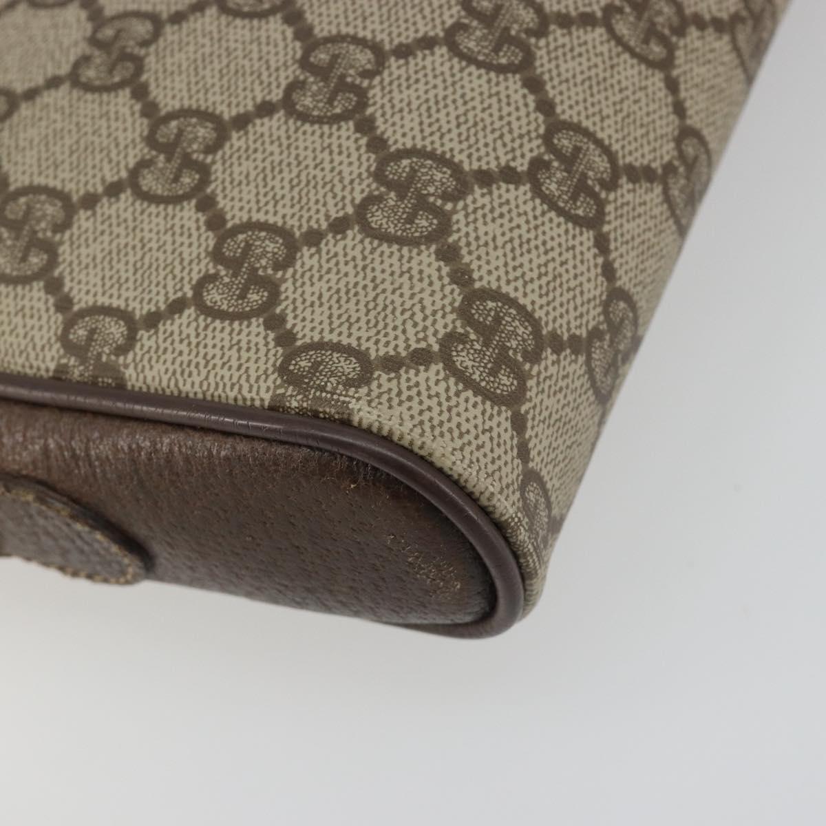 GUCCI GG Supreme Web Sherry Line Bag PVC Beige Gold 116 02 089 Auth ka5771