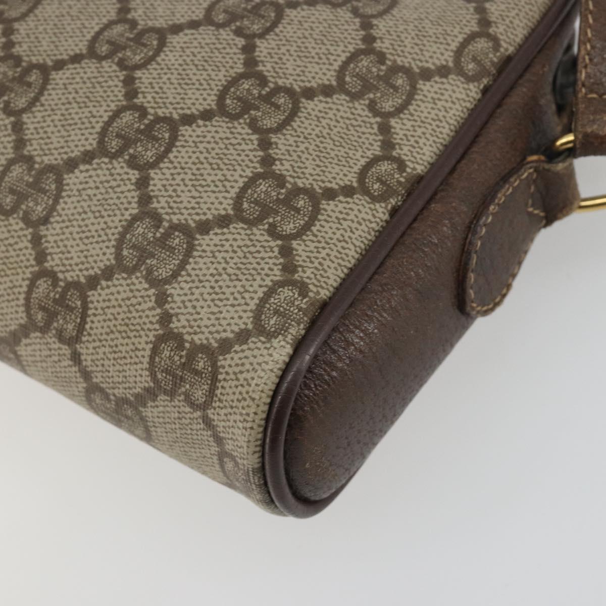 GUCCI GG Supreme Web Sherry Line Bag PVC Beige Gold 116 02 089 Auth ka5771