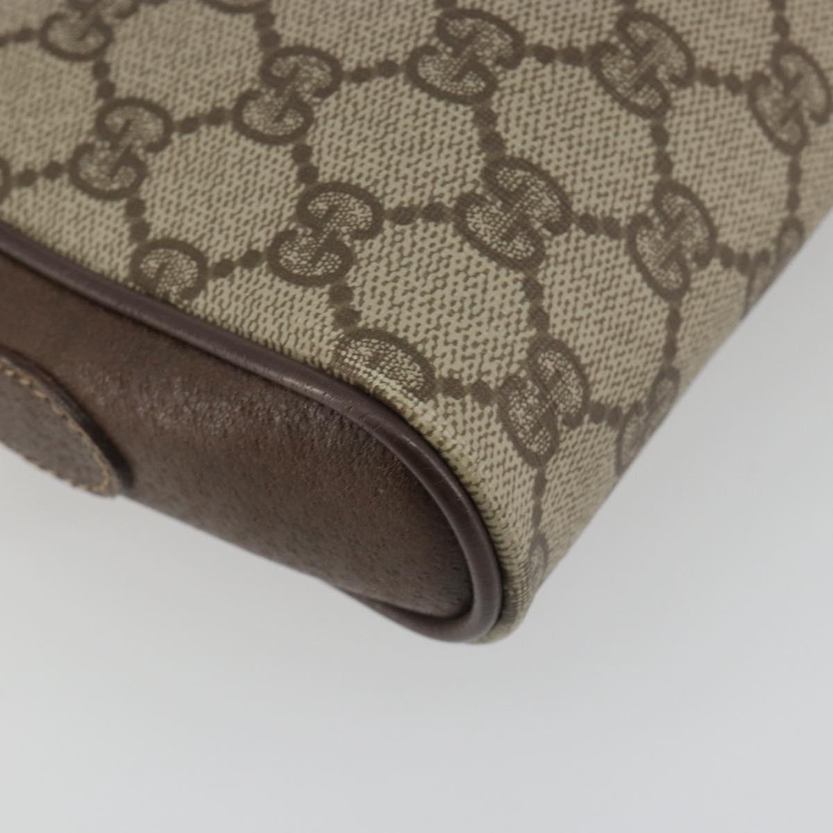 GUCCI GG Supreme Web Sherry Line Bag PVC Beige Gold 116 02 089 Auth ka5771