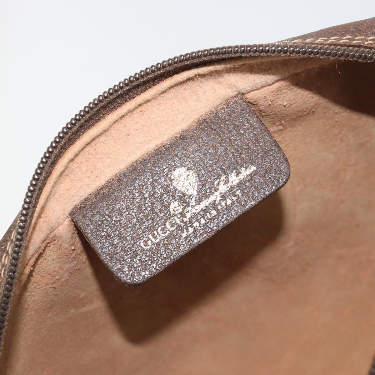 GUCCI GG Supreme Web Sherry Line Bag PVC Beige Gold 116 02 089 Auth ka5771