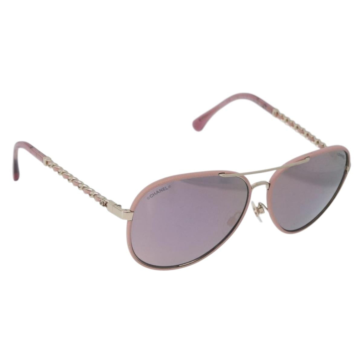 CHANEL Sunglasses metal Gold CC Auth ka5772