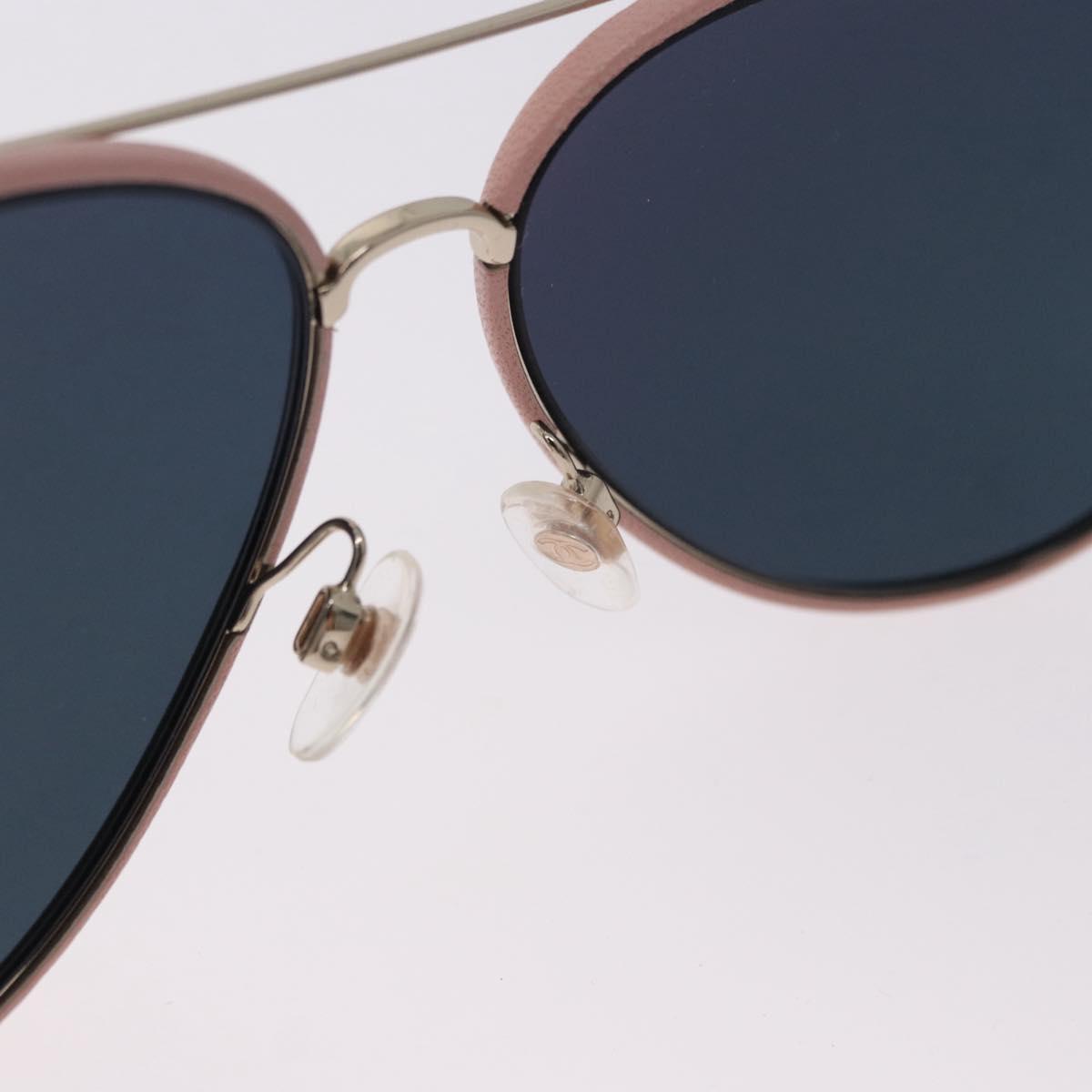 CHANEL Sunglasses metal Gold CC Auth ka5772