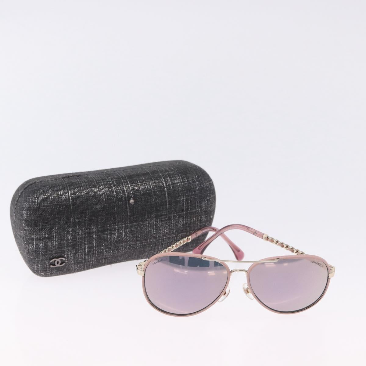 CHANEL Sunglasses metal Gold CC Auth ka5772