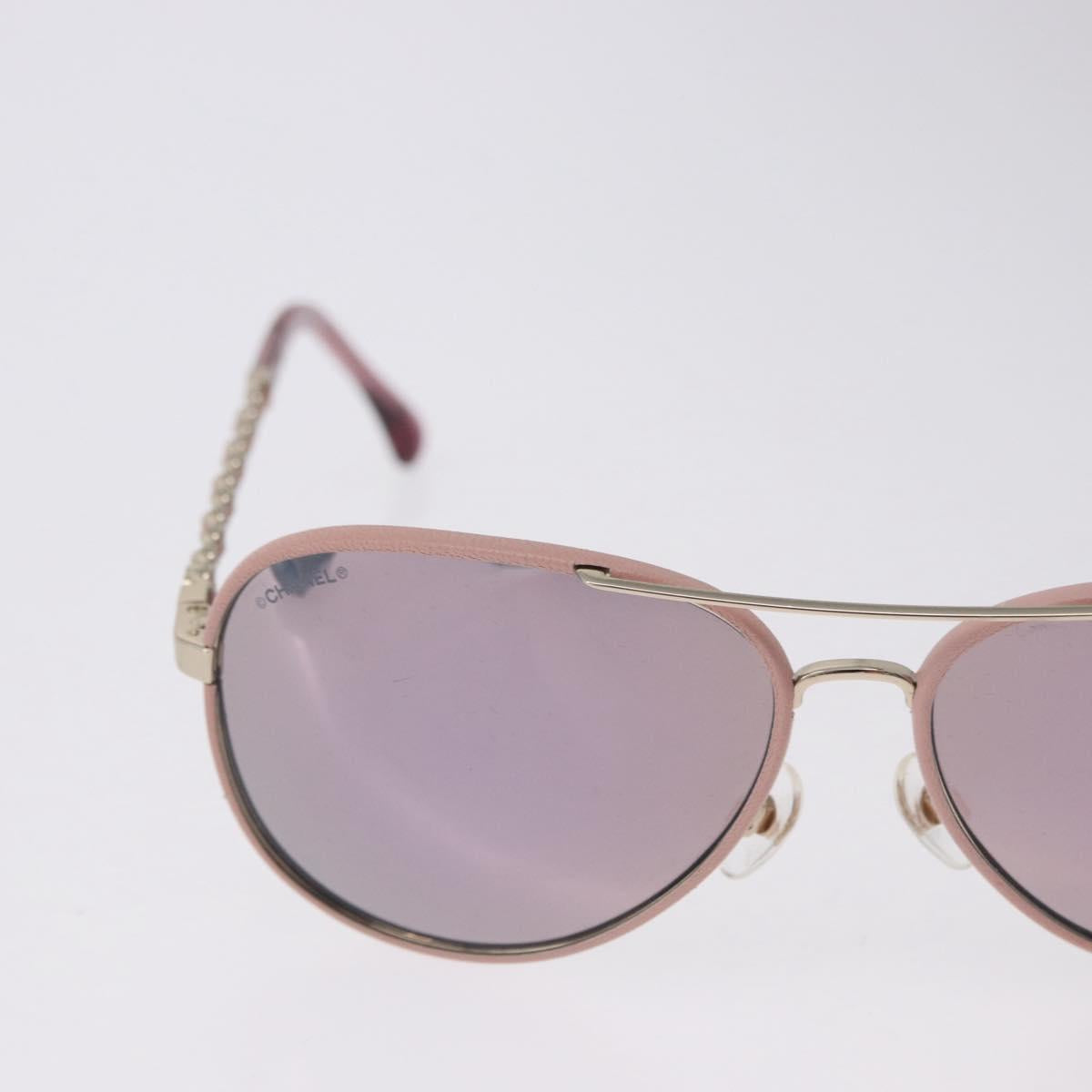 CHANEL Sunglasses metal Gold CC Auth ka5772