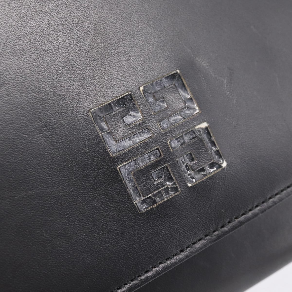 GIVENCHY Hand Bag Leather Black Auth ka5773A