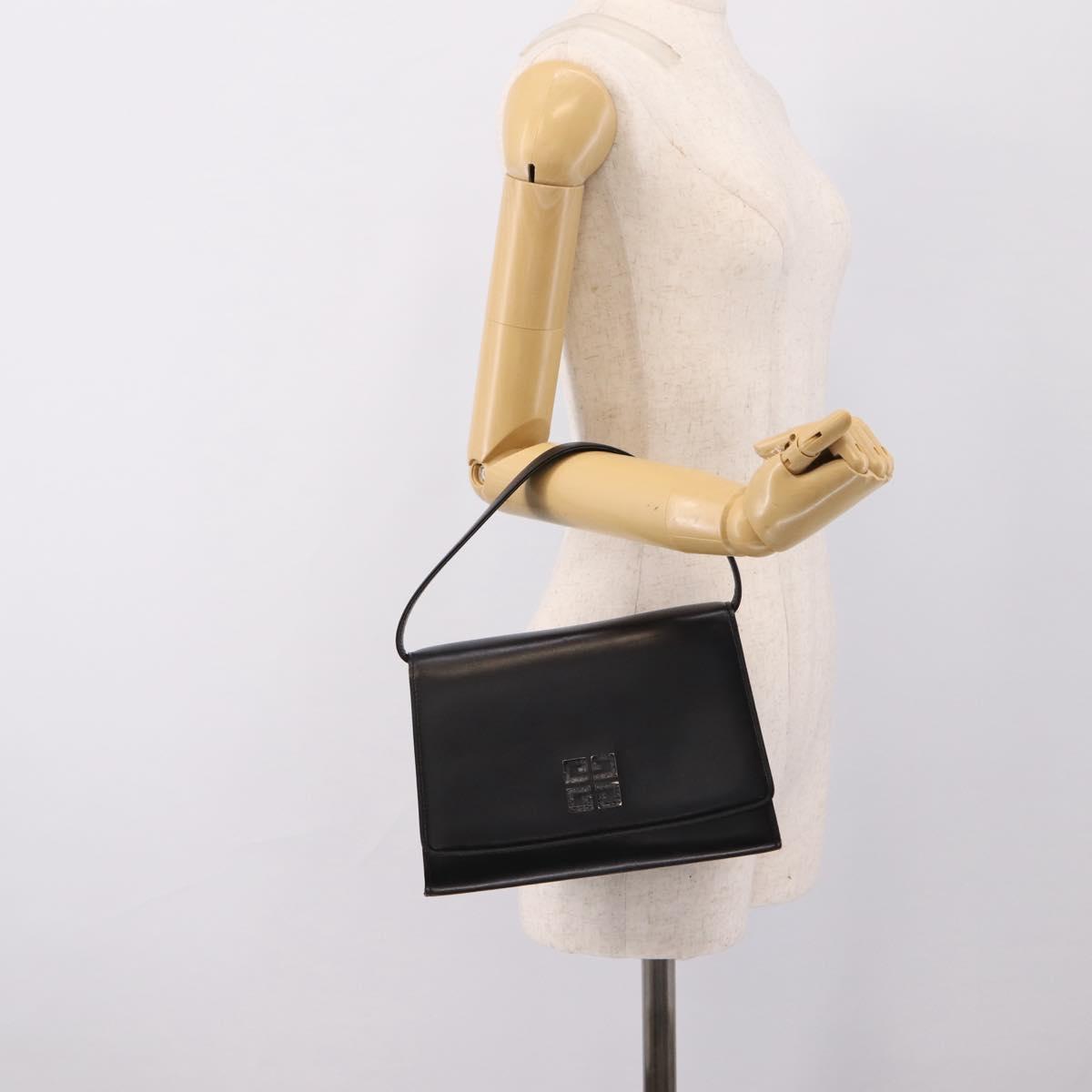 GIVENCHY Hand Bag Leather Black Auth ka5773A