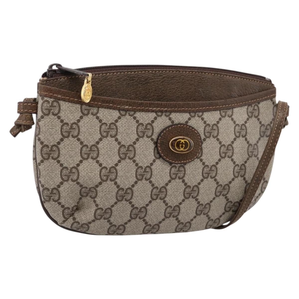 GUCCI GG Supreme Shoulder Bag PVC Beige Gold 39 001 4643 Auth ka5775