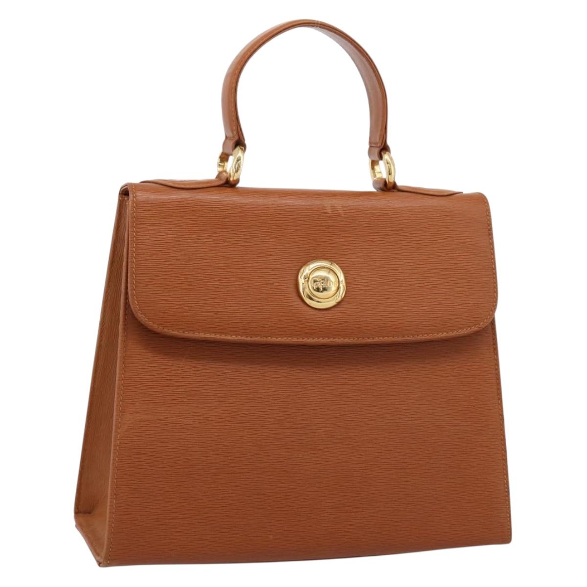 Chloe Hand Bag Leather Brown Gold Auth ka5776A