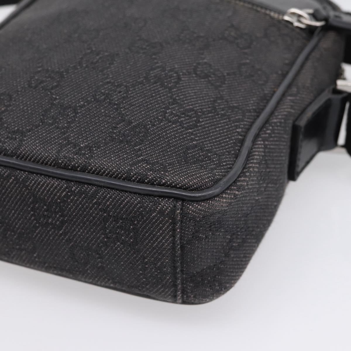 GUCCI GG Canvas Shoulder Bag Black Silver 101680 Auth ka5778