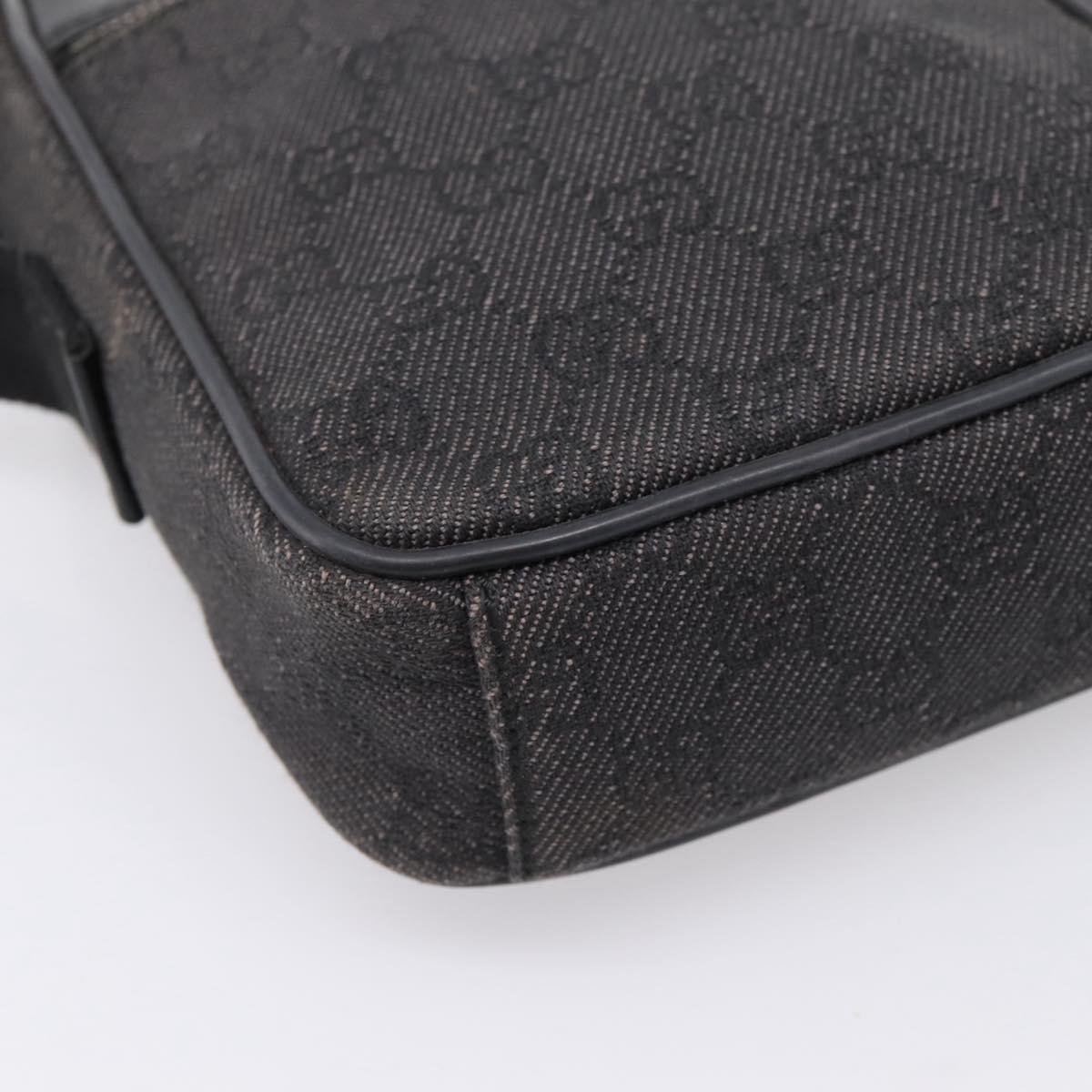 GUCCI GG Canvas Shoulder Bag Black Silver 101680 Auth ka5778
