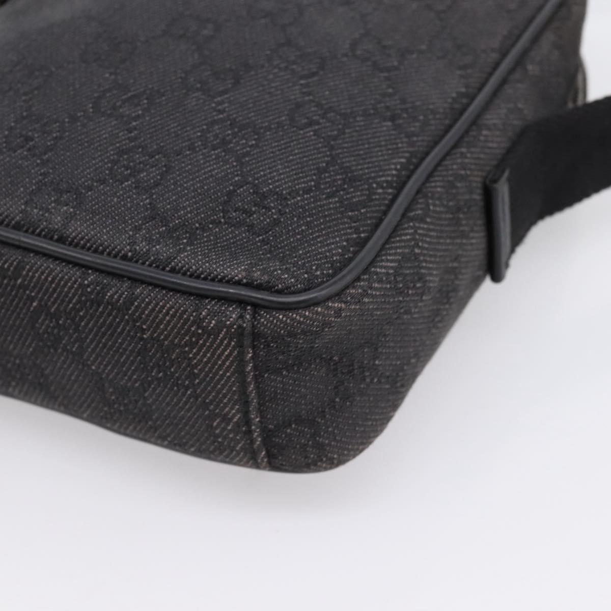 GUCCI GG Canvas Shoulder Bag Black Silver 101680 Auth ka5778