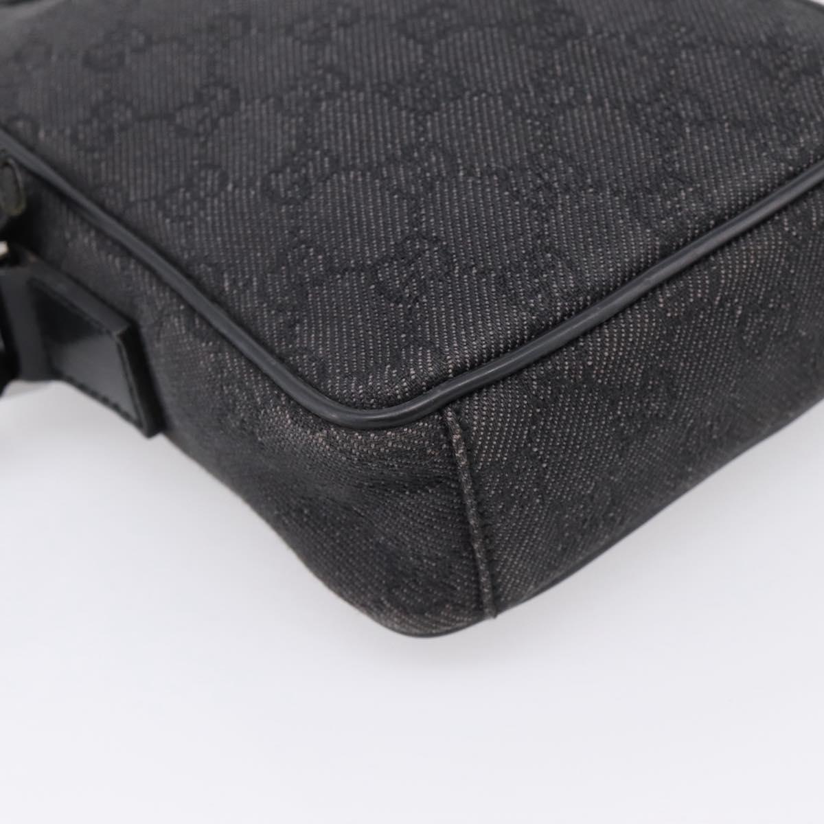 GUCCI GG Canvas Shoulder Bag Black Silver 101680 Auth ka5778