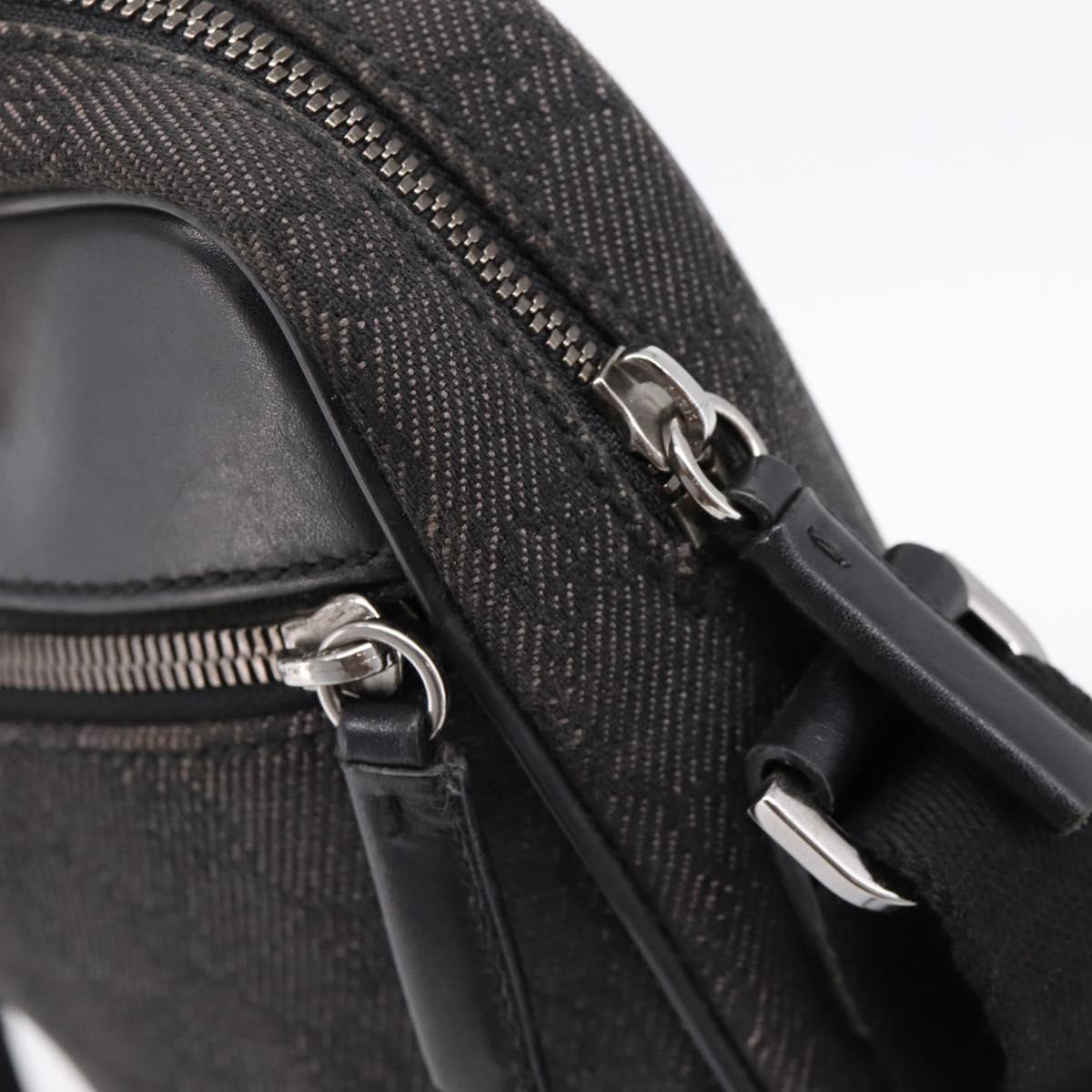GUCCI GG Canvas Shoulder Bag Black Silver 101680 Auth ka5778