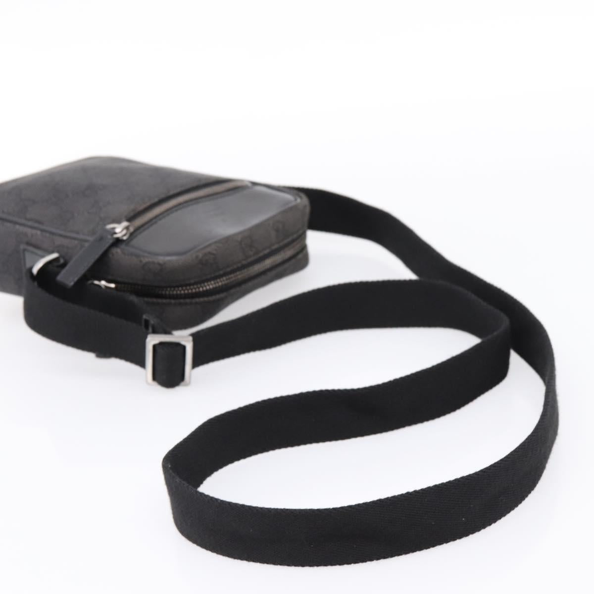 GUCCI GG Canvas Shoulder Bag Black Silver 101680 Auth ka5778