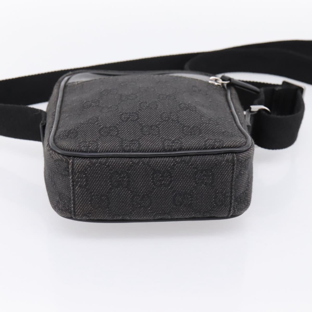 GUCCI GG Canvas Shoulder Bag Black Silver 101680 Auth ka5778