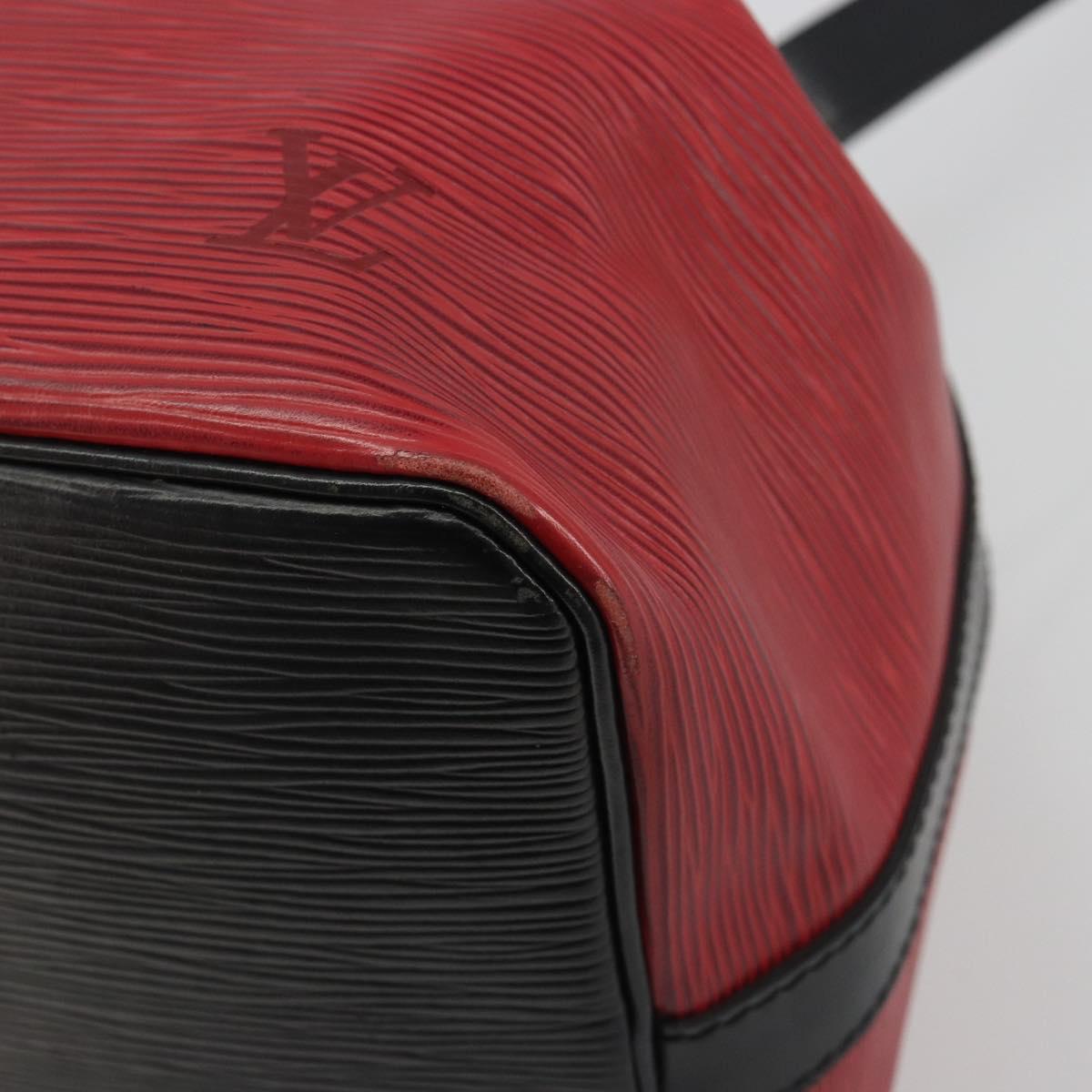LOUIS VUITTON Epi Petit Noe Shoulder Bag Bicolor Black Red M44172 LV Auth ka5782