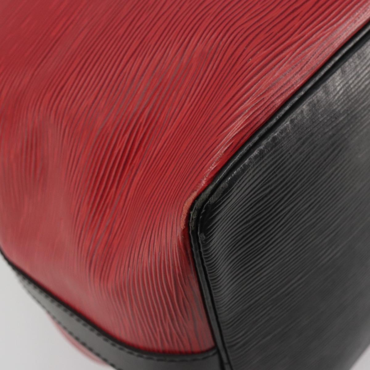 LOUIS VUITTON Epi Petit Noe Shoulder Bag Bicolor Black Red M44172 LV Auth ka5782