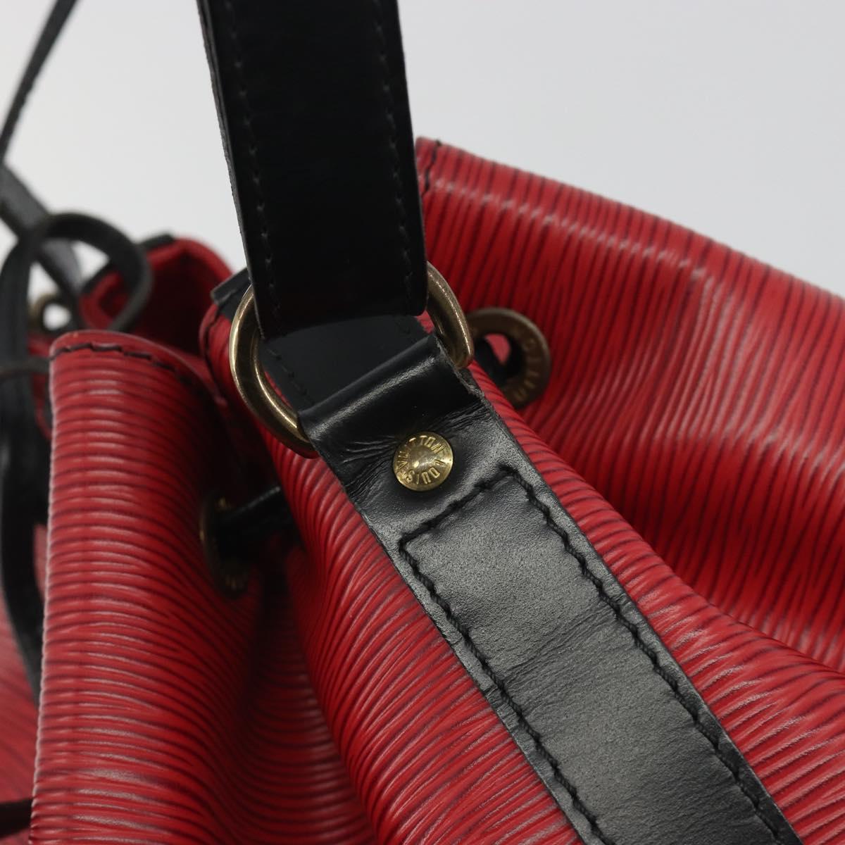 LOUIS VUITTON Epi Petit Noe Shoulder Bag Bicolor Black Red M44172 LV Auth ka5782