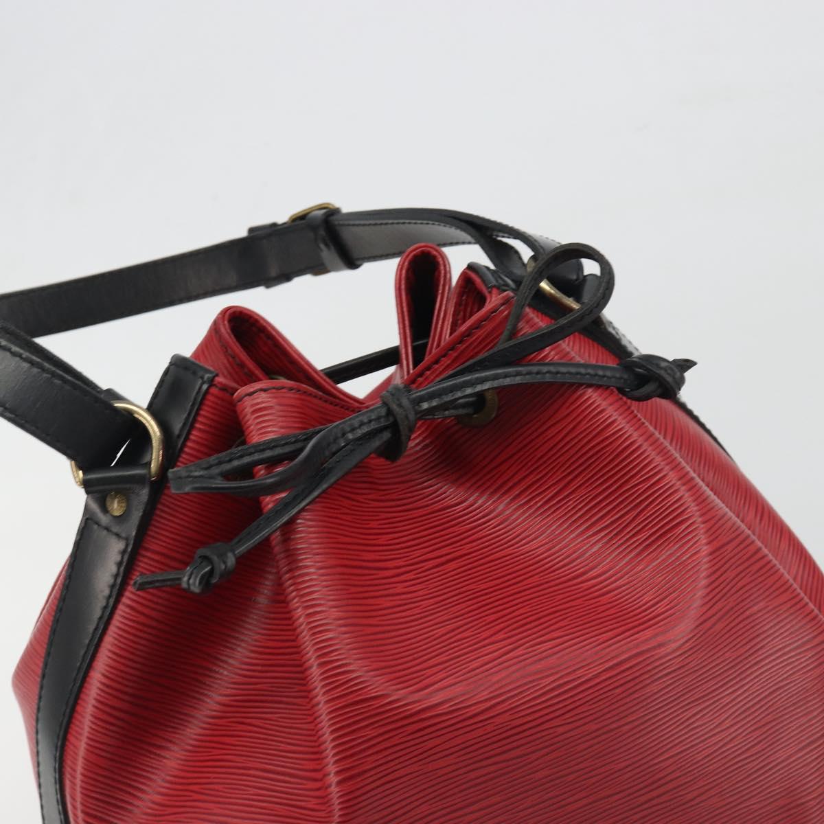 LOUIS VUITTON Epi Petit Noe Shoulder Bag Bicolor Black Red M44172 LV Auth ka5782
