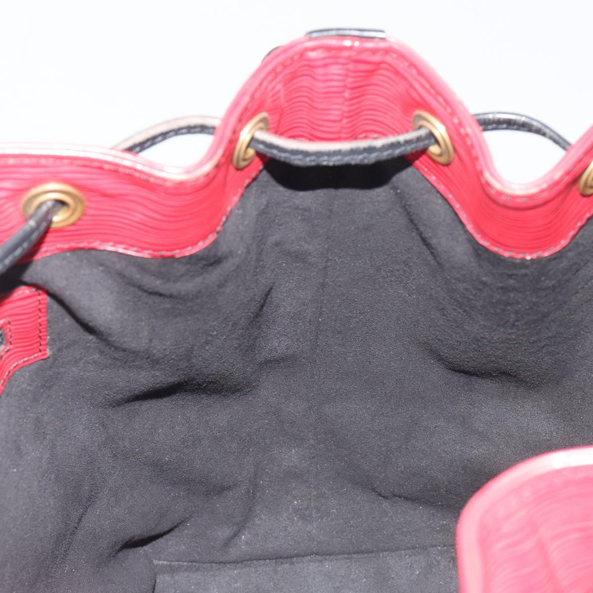 LOUIS VUITTON Epi Petit Noe Shoulder Bag Bicolor Black Red M44172 LV Auth ka5782