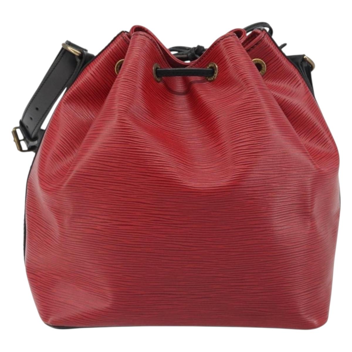LOUIS VUITTON Epi Petit Noe Shoulder Bag Bicolor Black Red M44172 LV Auth ka5782