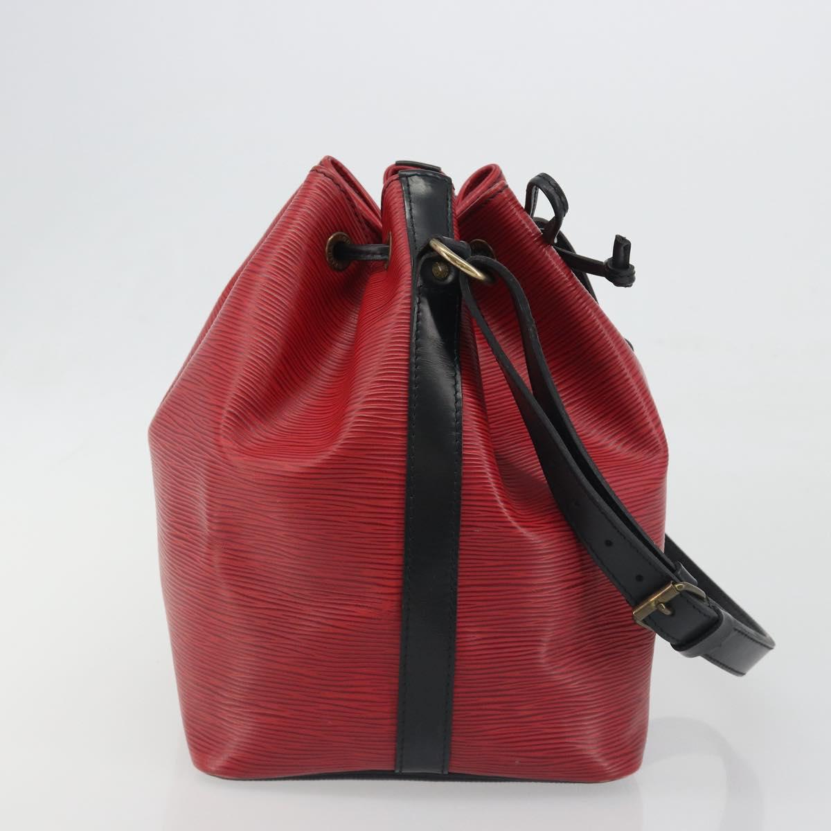 LOUIS VUITTON Epi Petit Noe Shoulder Bag Bicolor Black Red M44172 LV Auth ka5782