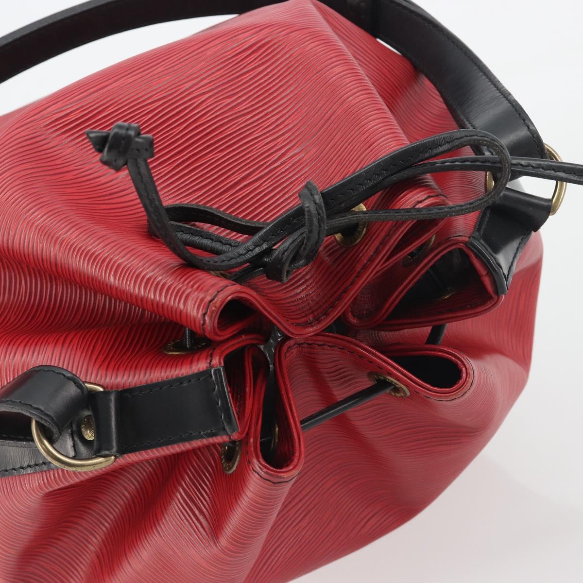 LOUIS VUITTON Epi Petit Noe Shoulder Bag Bicolor Black Red M44172 LV Auth ka5782