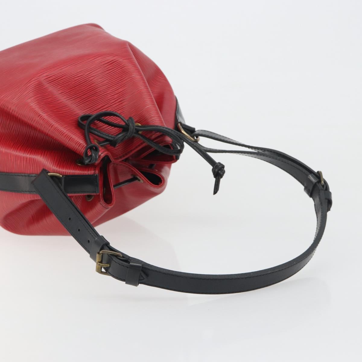 LOUIS VUITTON Epi Petit Noe Shoulder Bag Bicolor Black Red M44172 LV Auth ka5782