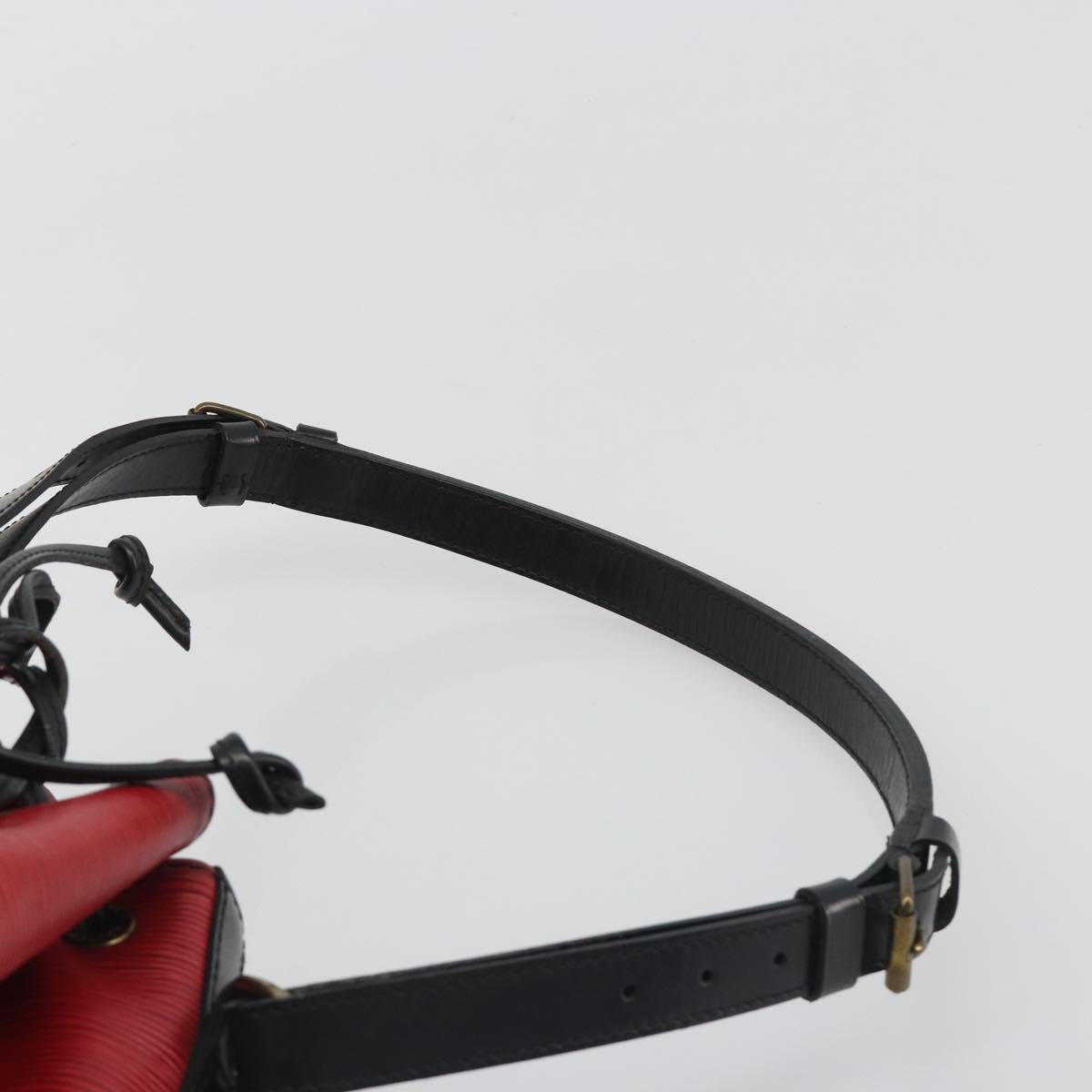 LOUIS VUITTON Epi Petit Noe Shoulder Bag Bicolor Black Red M44172 LV Auth ka5782
