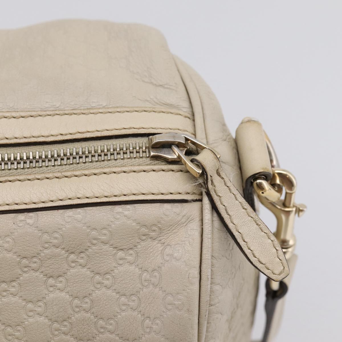 GUCCI Micro GG Canvas Guccissima Bag Leather 2way Beige 322231 Auth ka5784