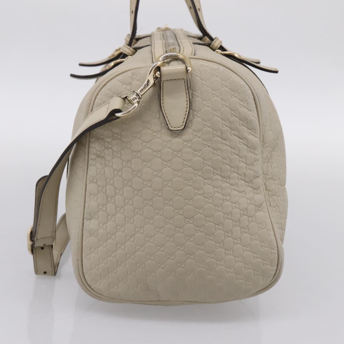 GUCCI Micro GG Canvas Guccissima Bag Leather 2way Beige 322231 Auth ka5784